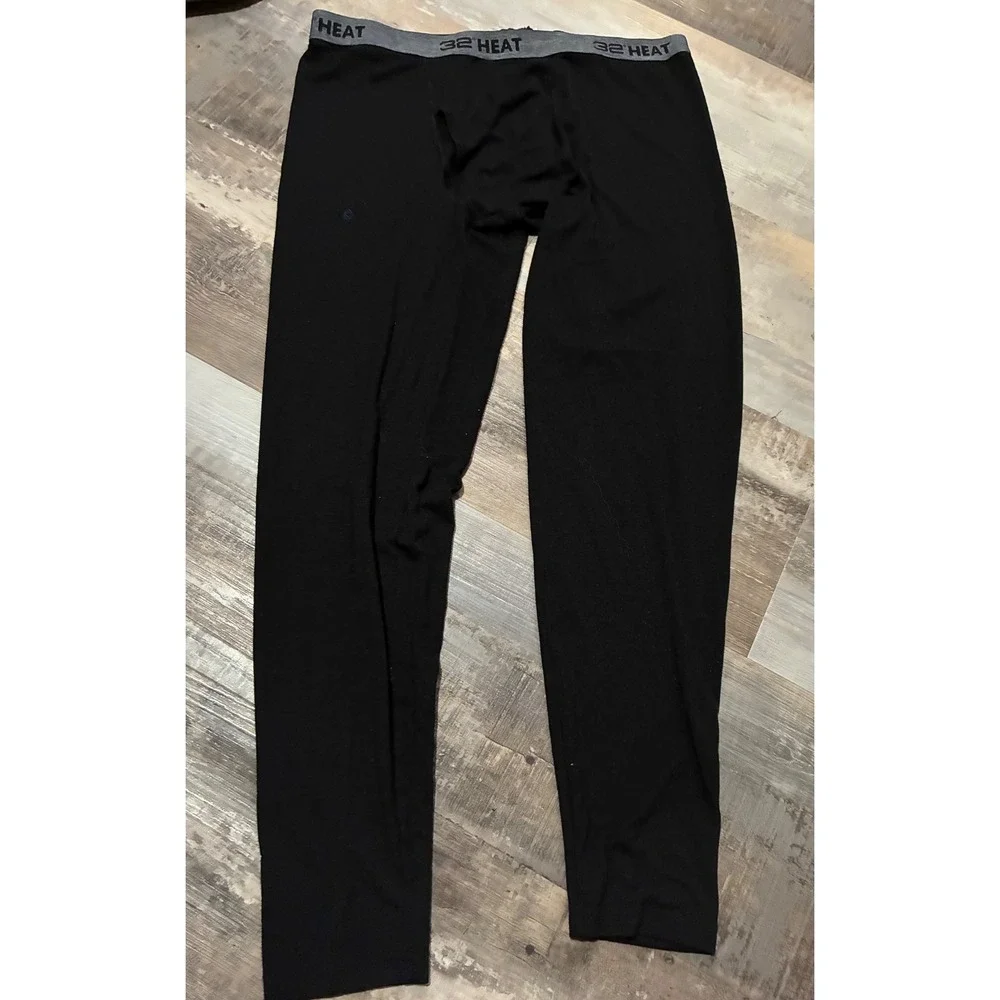 32 Degrees Heat Mens Thermal Base Layer Pants Black XL Long Johns Leggings
